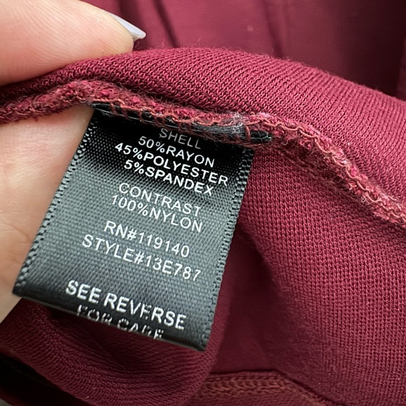 DOUBLE ZERO | Women’s BURGUNDY Mini Dress with Black Mesh | Size Small - Picture 9 of 10